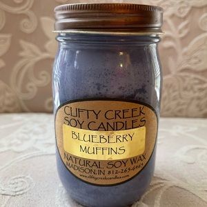 Rare~ Handmade Soy Pint Jar Candle ~ Blueberry Muffin Scent~ Only 1 left